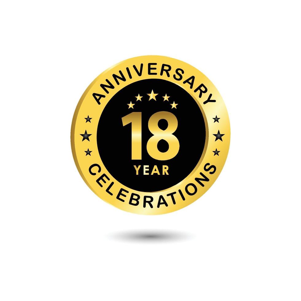 18 Years Anniversary Celebration Vector Template Design Illustration