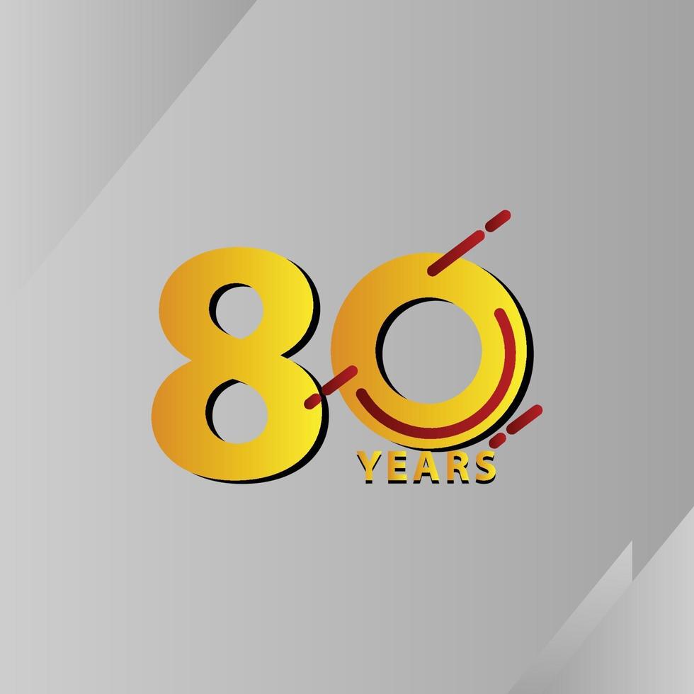 80 Years Anniversary Celebration Vector Template Design Illustration