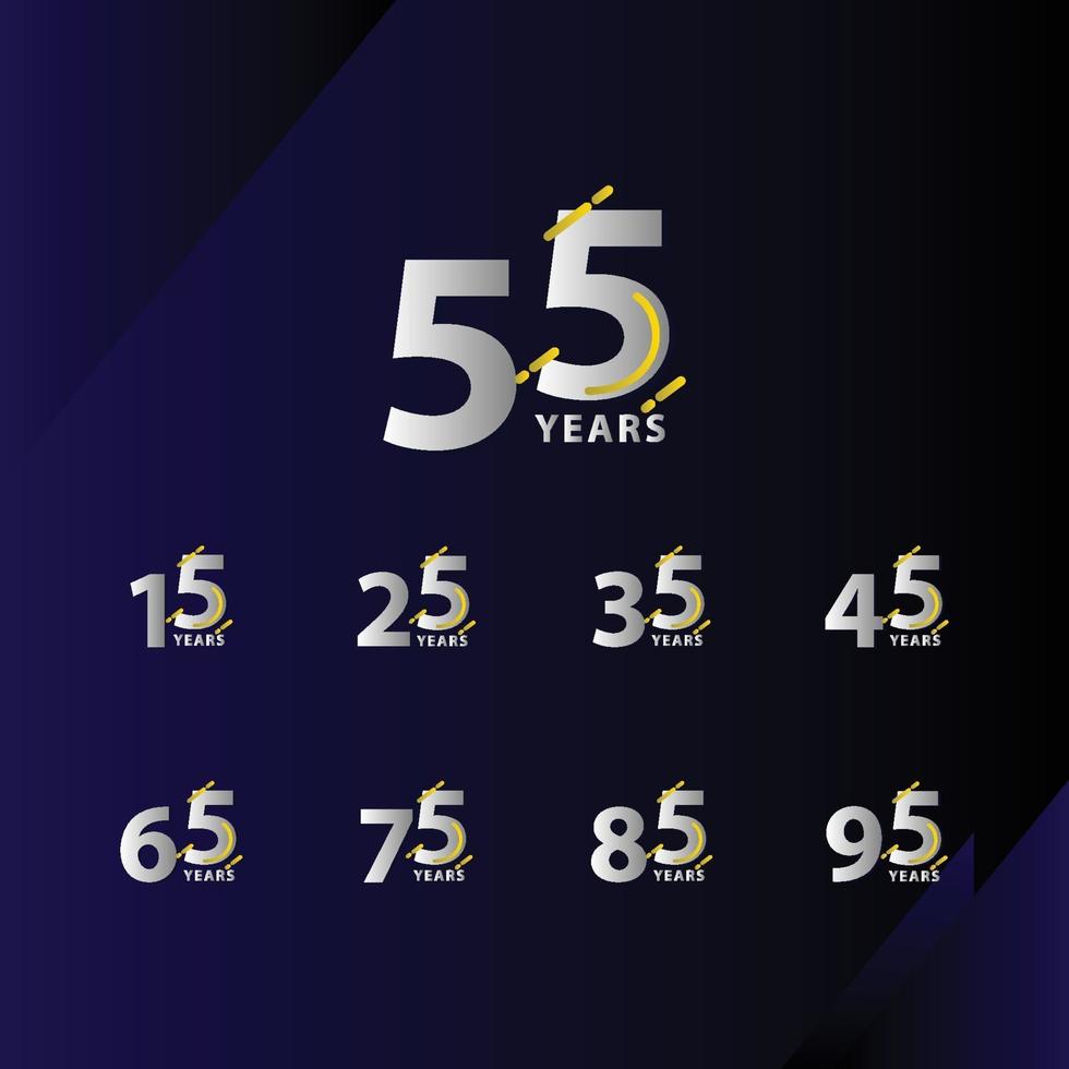 55 Years Anniversary Celebration Vector Template Design Illustration