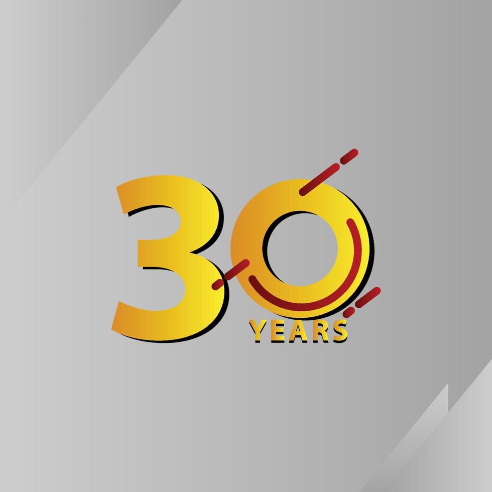 30 Years Anniversary Celebration Vector Template Design Illustration
