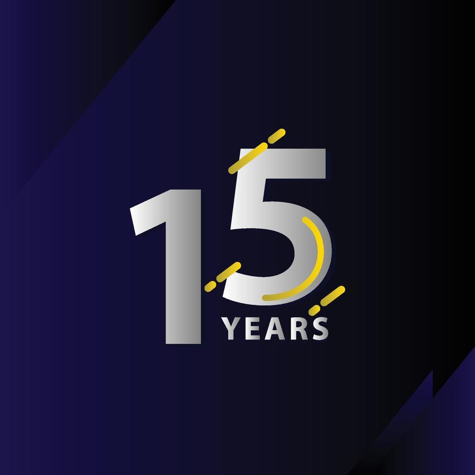 15 Years Anniversary Celebration Vector Template Design Illustration