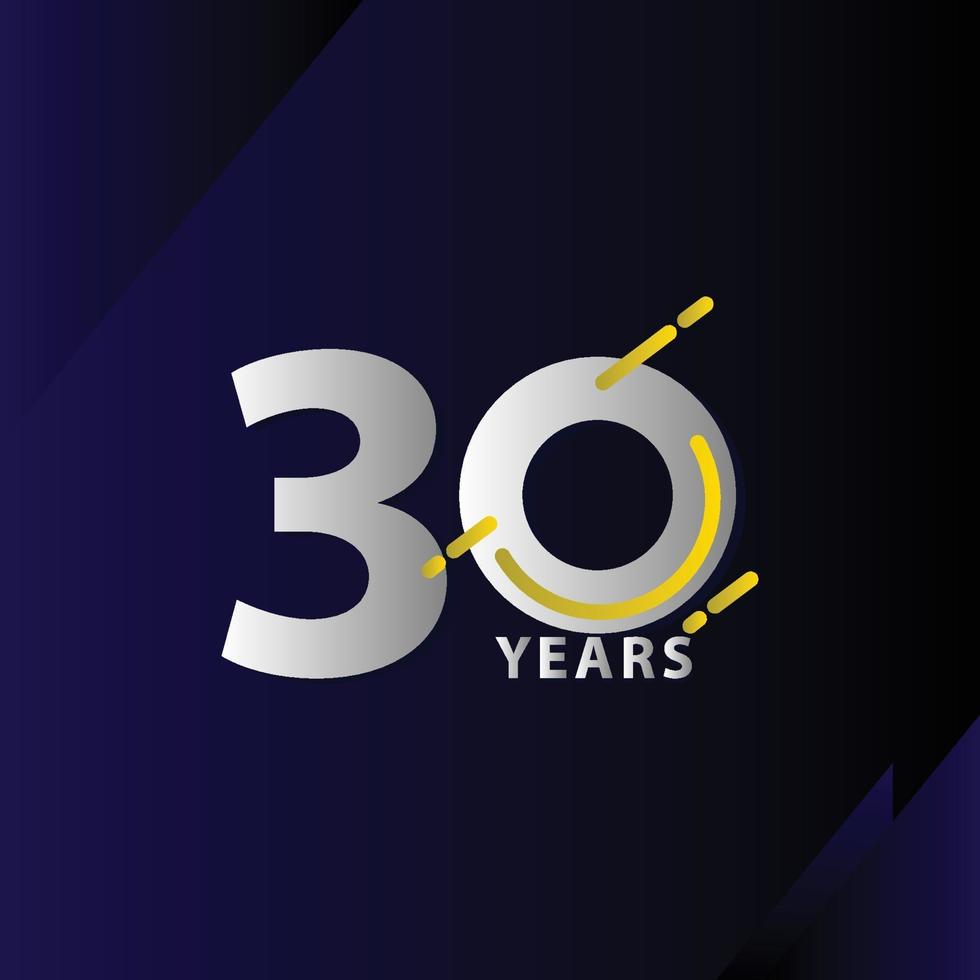30 Years Anniversary Celebration Vector Template Design Illustration