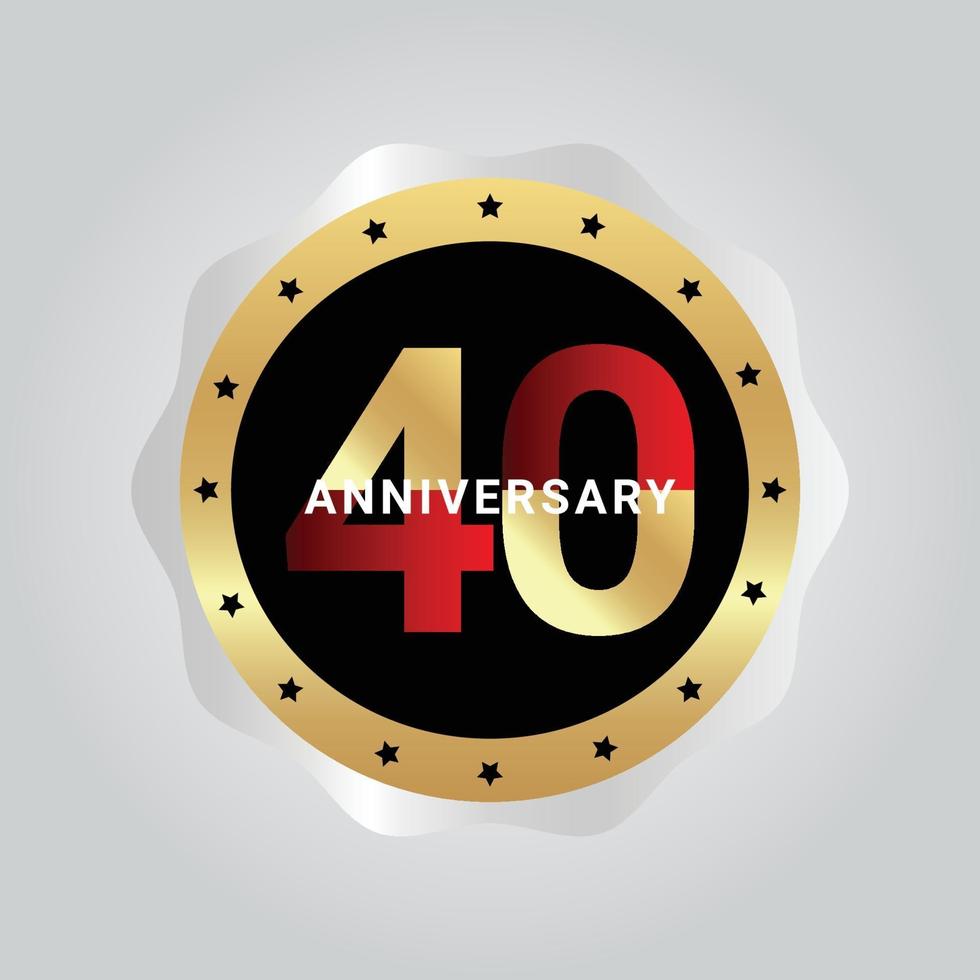 40 Years Anniversary Celebration Vector Template Design Illustration