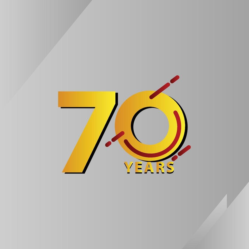 70 Years Anniversary Celebration Vector Template Design Illustration