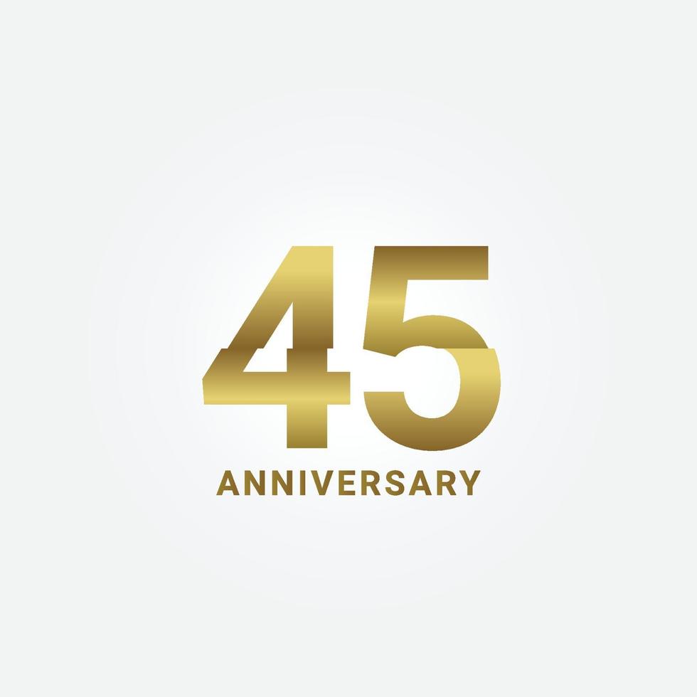 45 Years Anniversary Celebration Vector Template Design Illustration