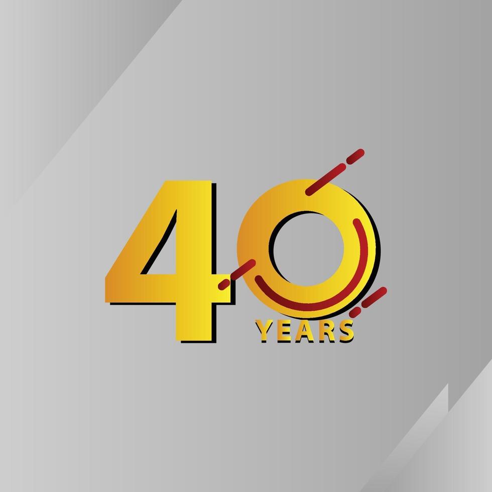 Ilustración de diseño de plantilla de vector de celebración de aniversario de 40 años