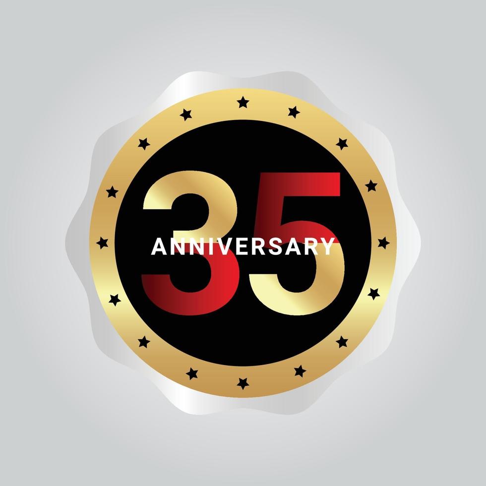 35 Years Anniversary Celebration Vector Template Design Illustration