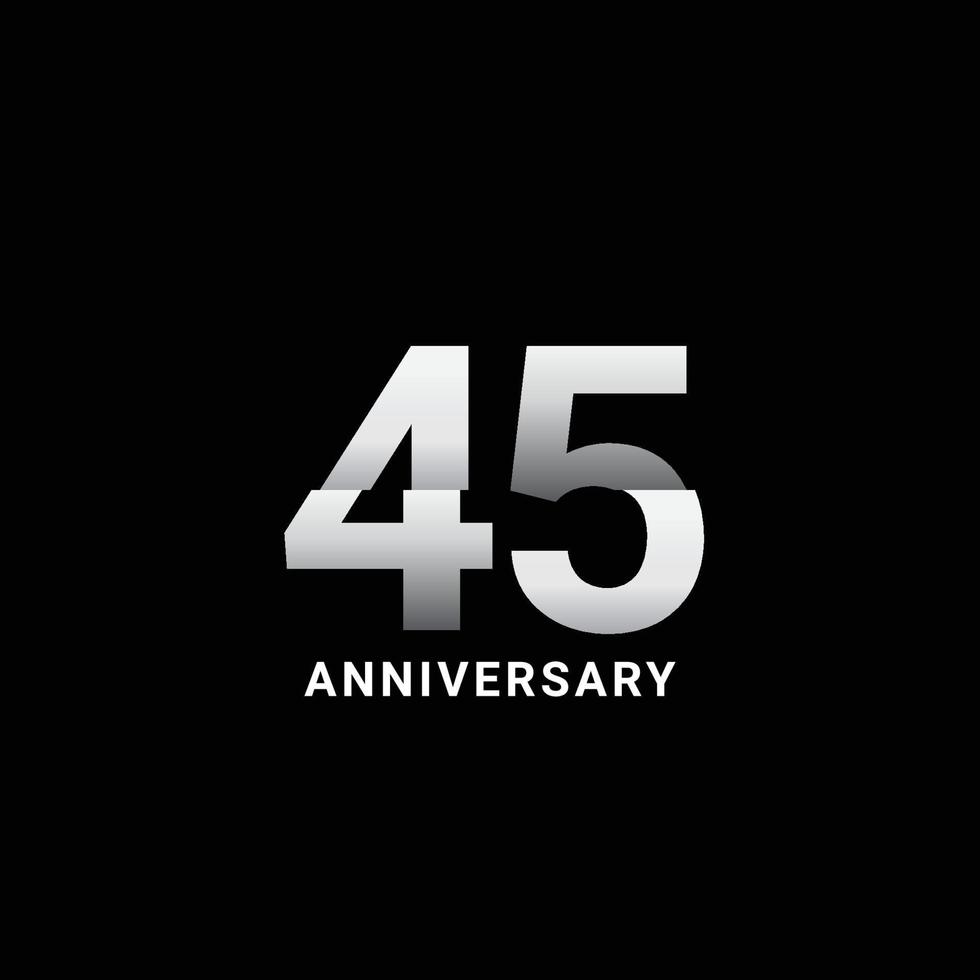 45 Years Anniversary Celebration Vector Template Design Illustration