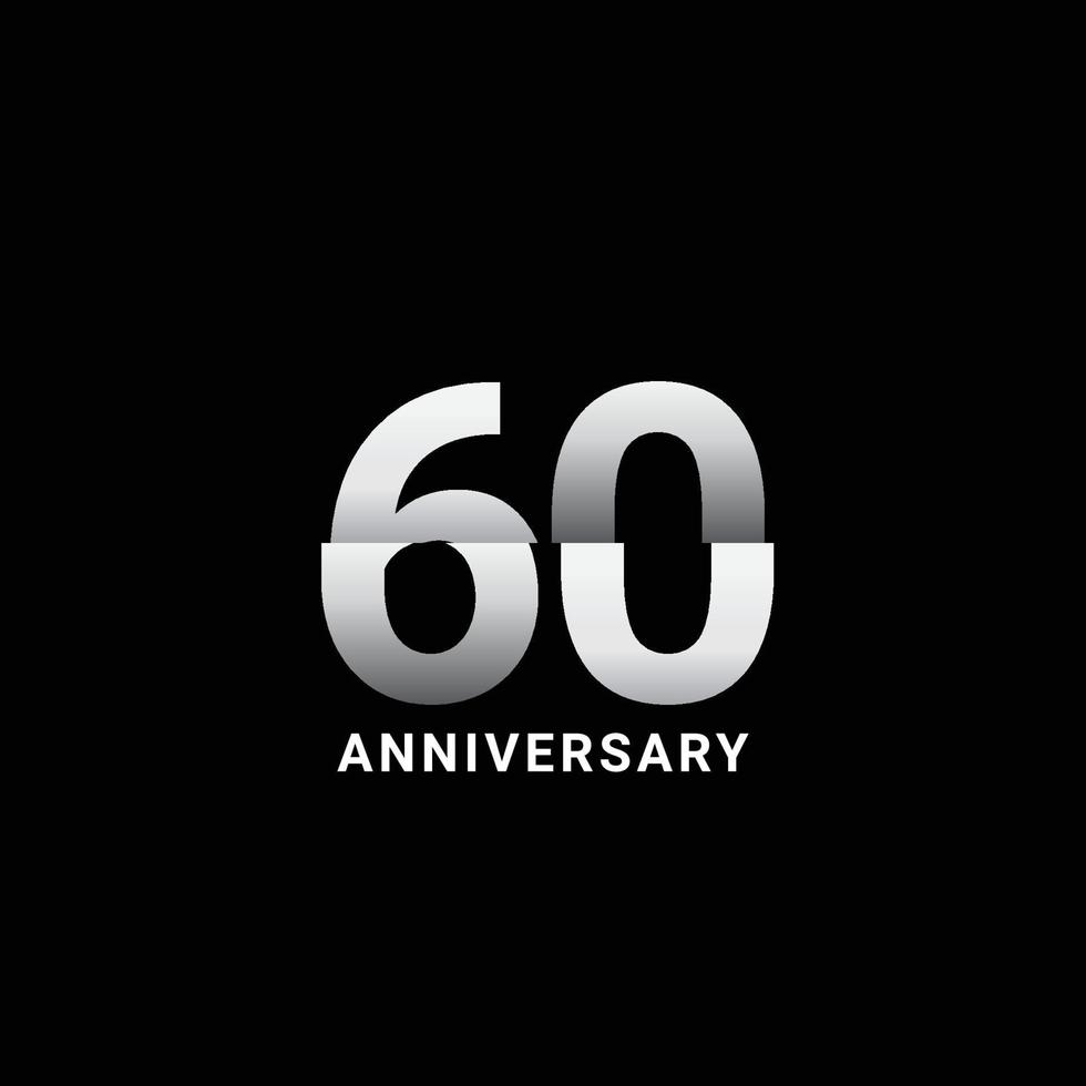 60 Years Anniversary Celebration Vector Template Design Illustration