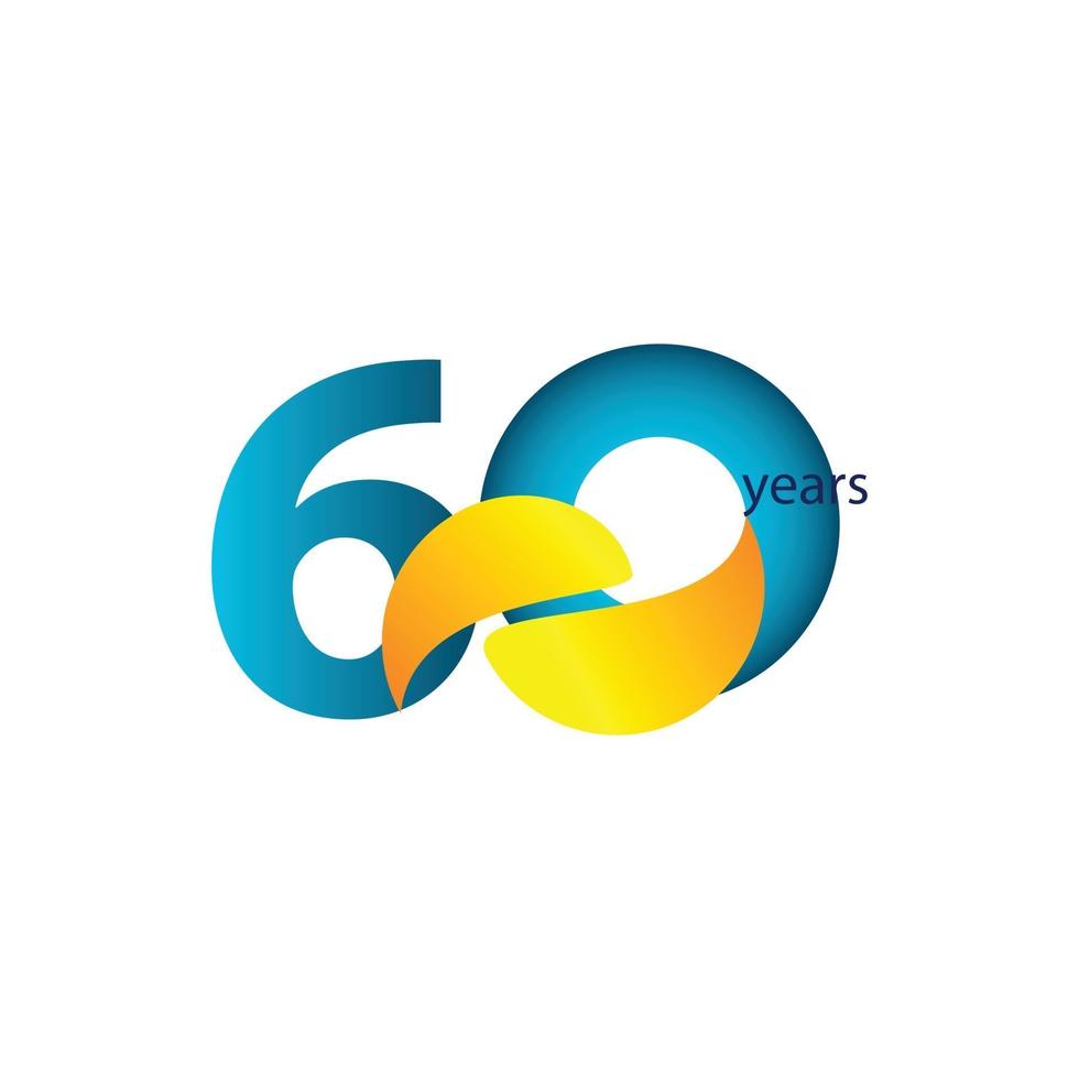 60 Years Anniversary Celebration Vector Template Design Illustration