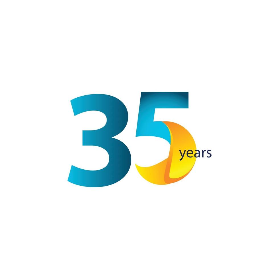 35 Years Anniversary Celebration Vector Template Design Illustration