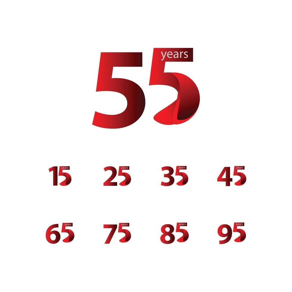 55 Years Anniversary Celebration Vector Template Design Illustration