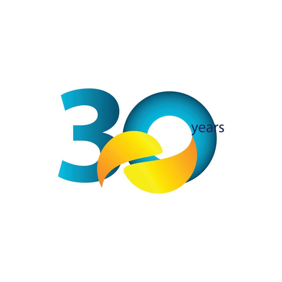 30 Years Anniversary Celebration Vector Template Design Illustration
