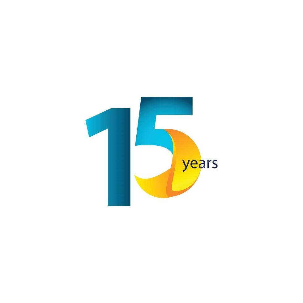 15 Years Anniversary Celebration Vector Template Design Illustration