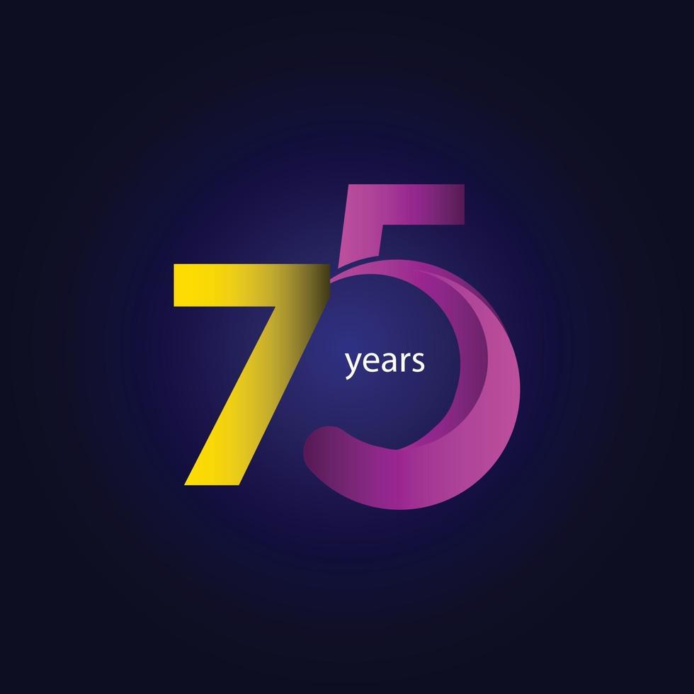 75 Years Anniversary Celebration Vector Template Design Illustration