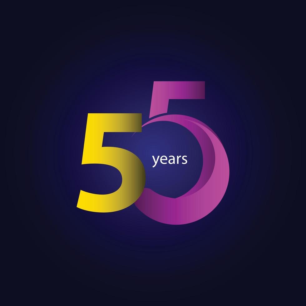55 Years Anniversary Celebration Vector Template Design Illustration