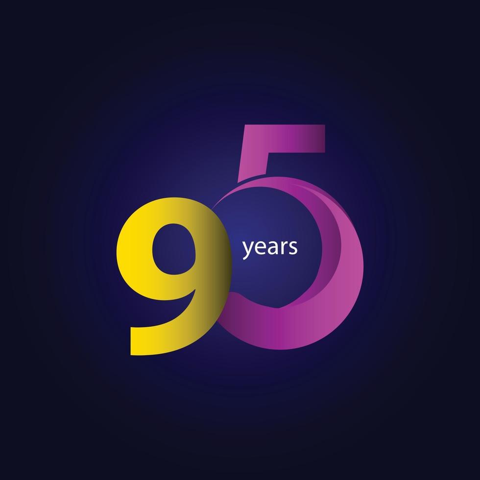 95 Years Anniversary Celebration Vector Template Design Illustration