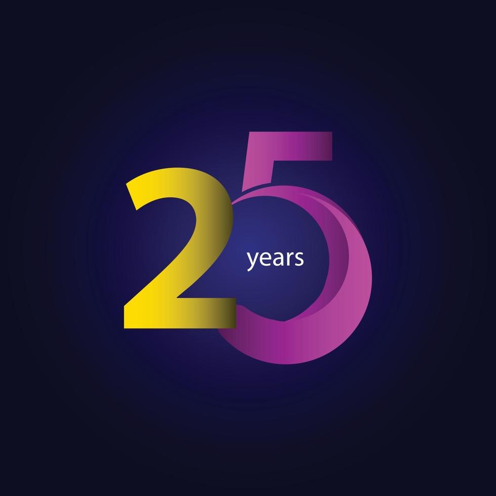 25 Years Anniversary Celebration Vector Template Design Illustration
