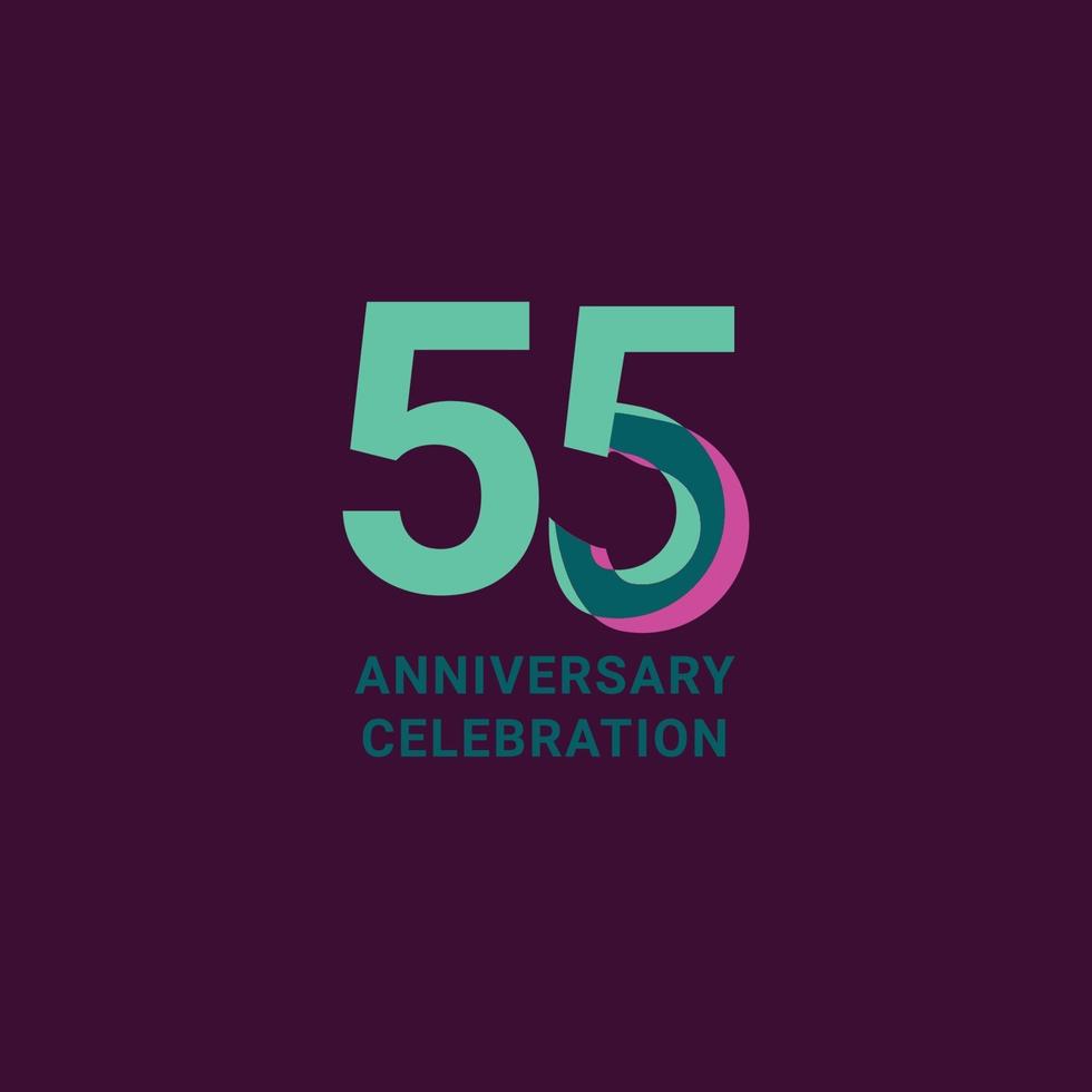 55 Years Anniversary Celebration Vector Template Design Illustration