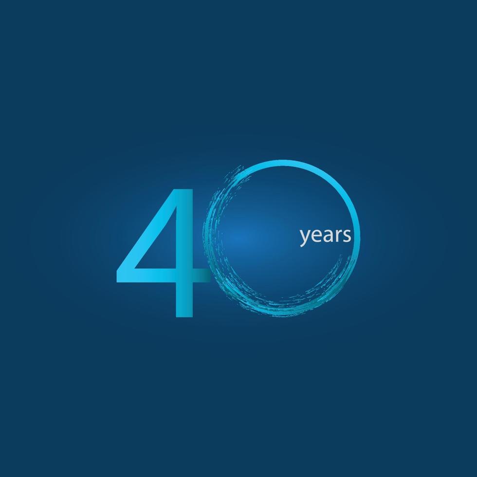 40 Years Anniversary Celebration Vector Template Design Illustration