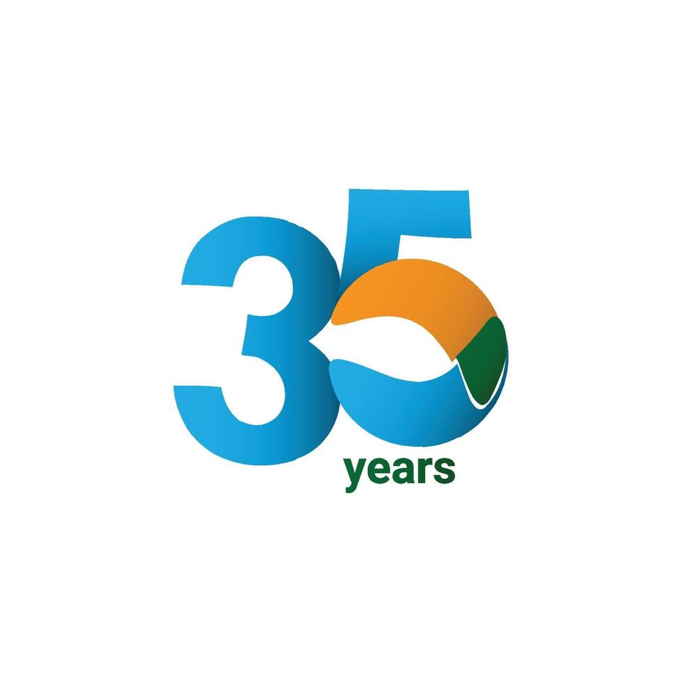 35 Years Anniversary Celebration Vector Template Design Illustration