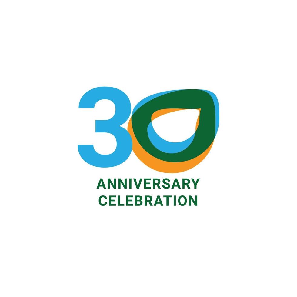 30 Years Anniversary Celebration Vector Template Design Illustration