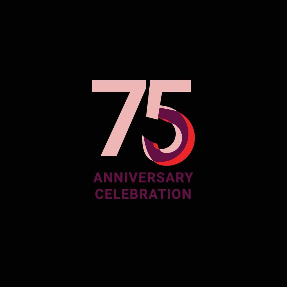 75 Years Anniversary Celebration Vector Template Design Illustration