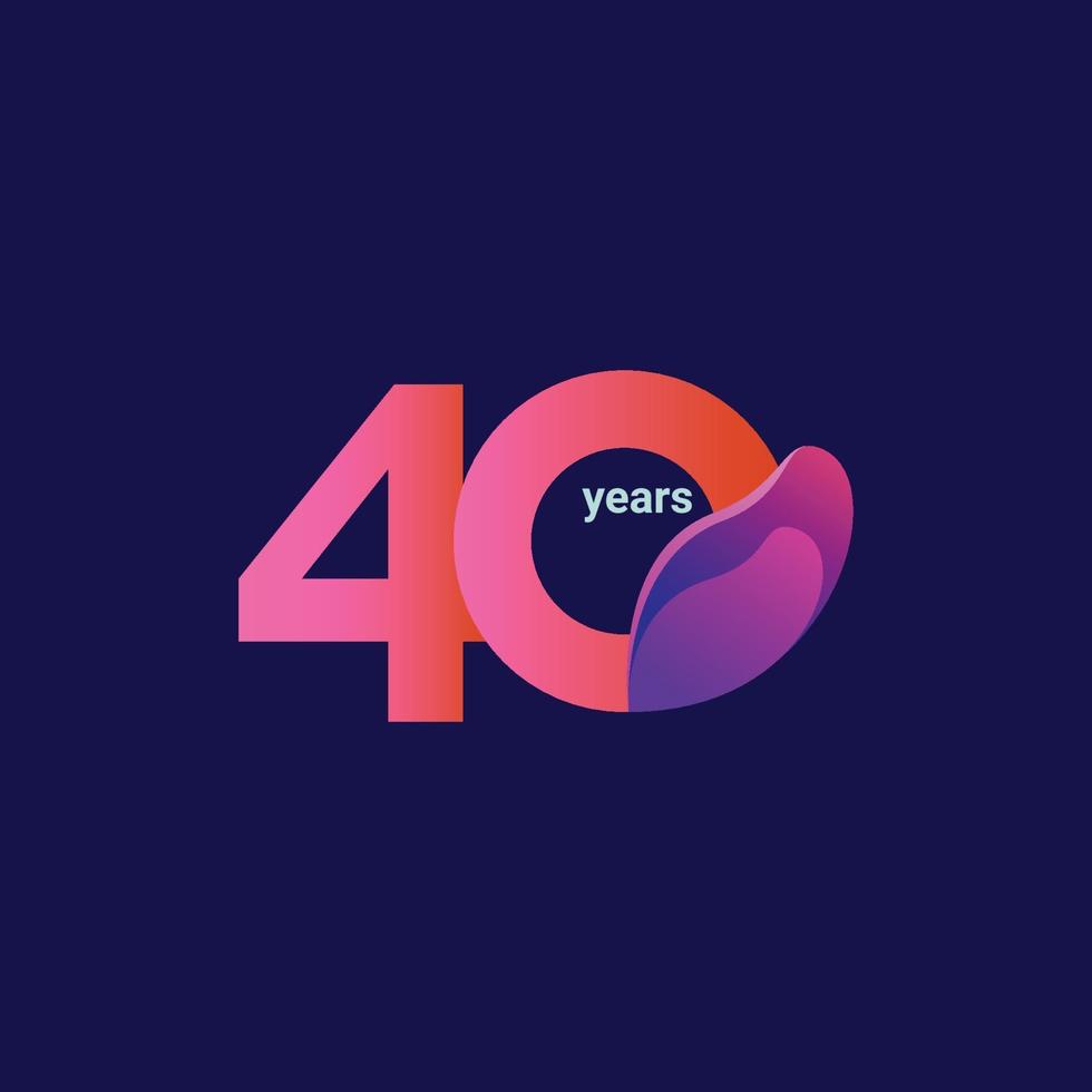 40 Years Anniversary Celebration Vector Template Design Illustration