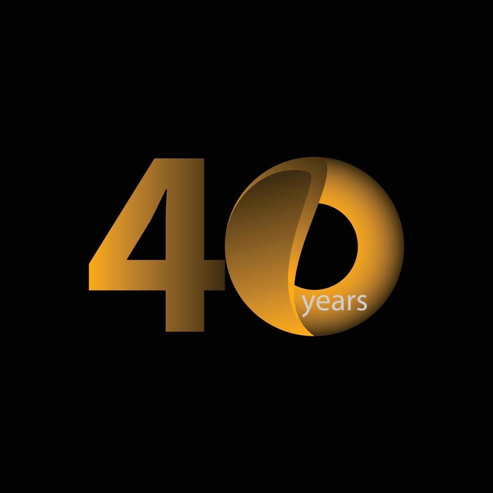 40 Years Anniversary Celebration Vector Template Design Illustration