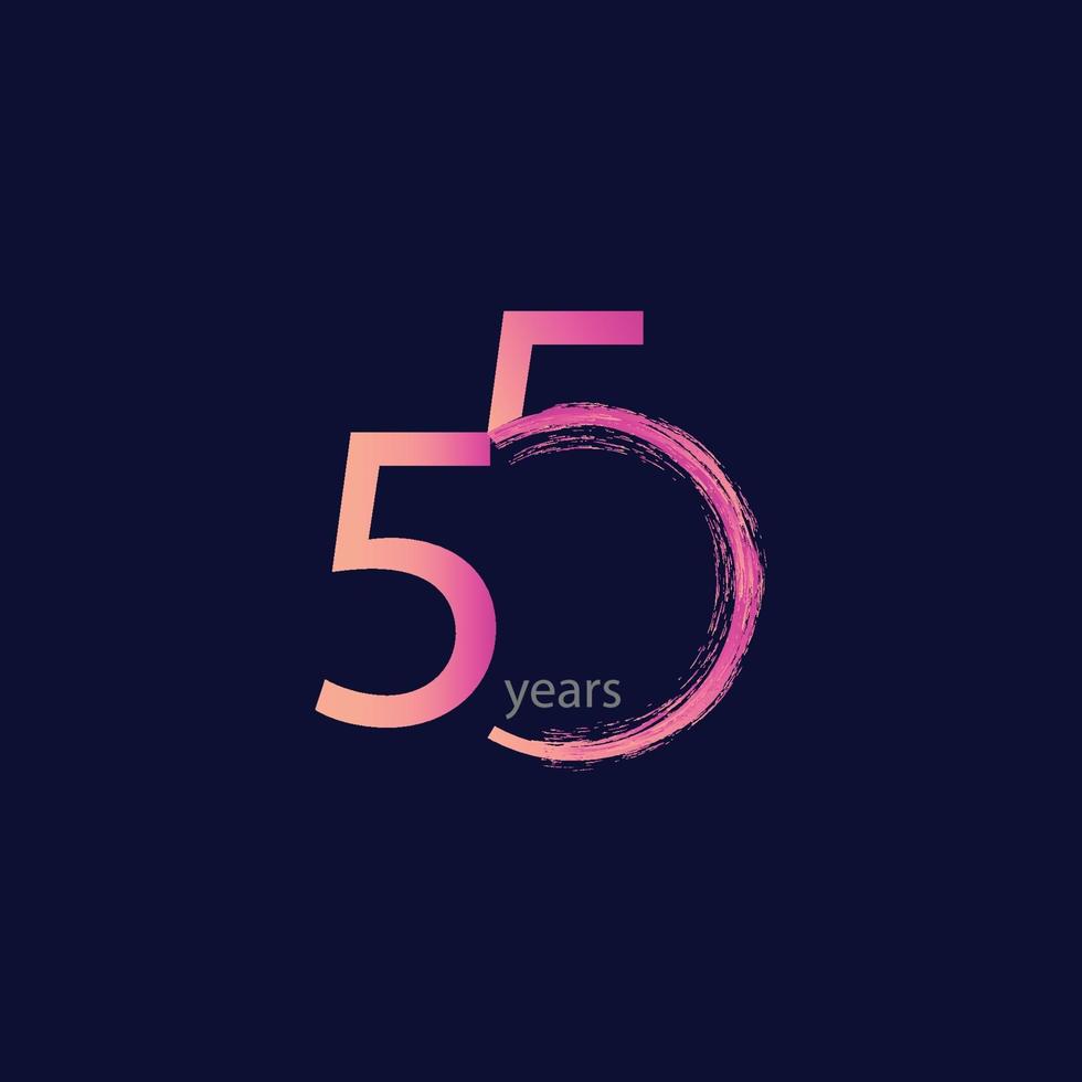 55 Years Anniversary Celebration Vector Template Design Illustration