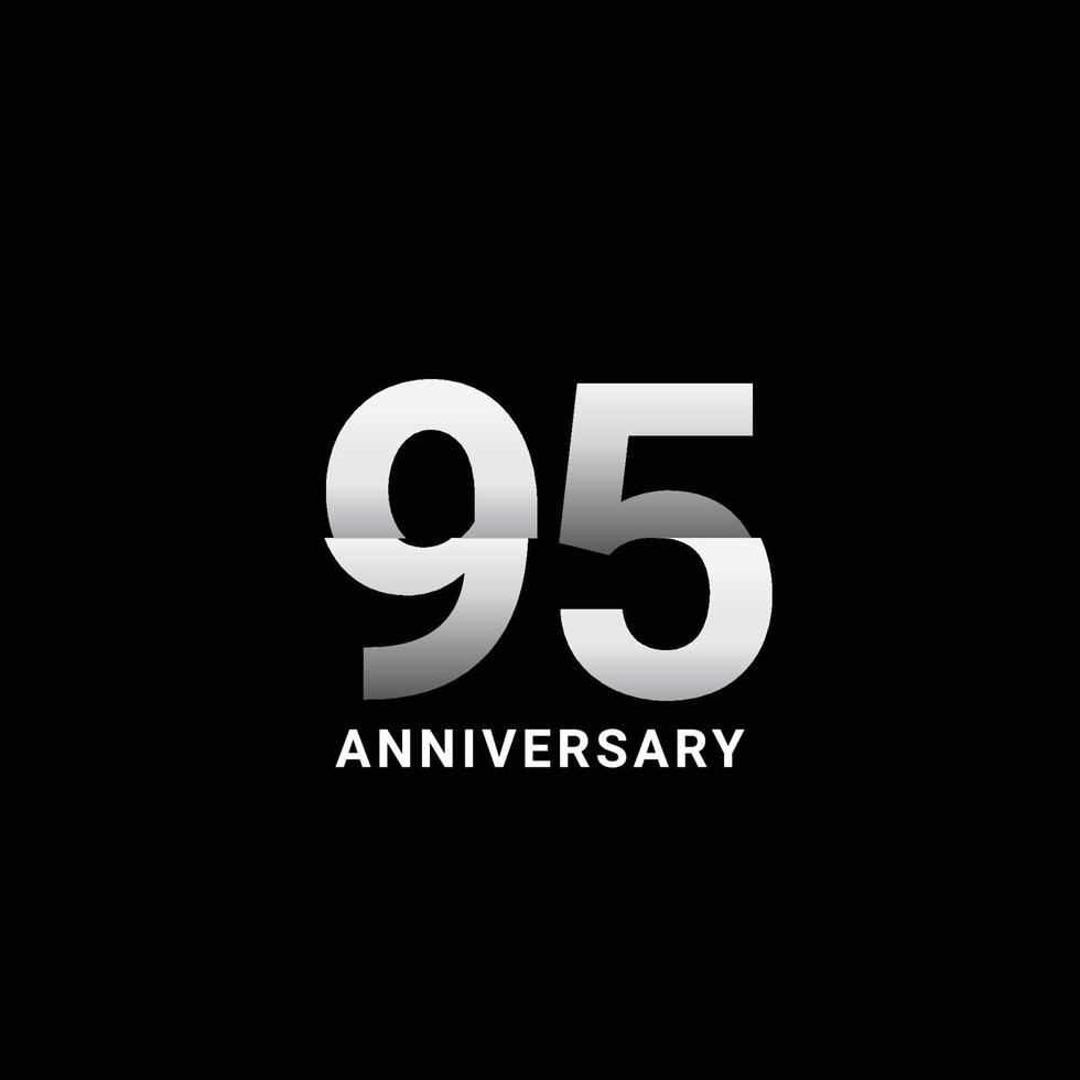 95 Years Anniversary Celebration Vector Template Design Illustration