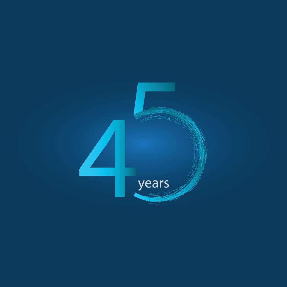 45 Years Anniversary Celebration Vector Template Design Illustration