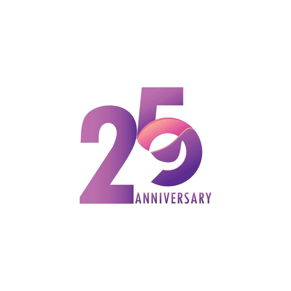 25 Years Anniversary Celebration Vector Template Design Illustration