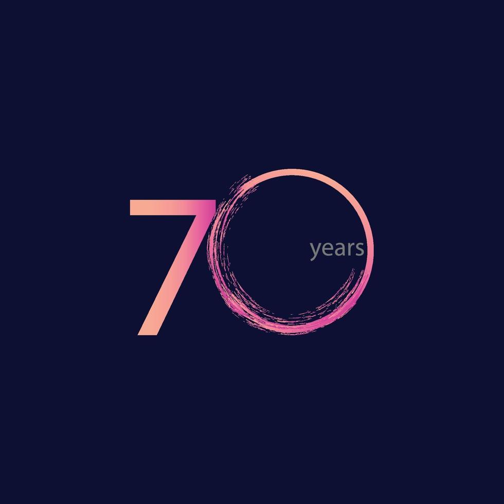 70 Years Anniversary Celebration Vector Template Design Illustration