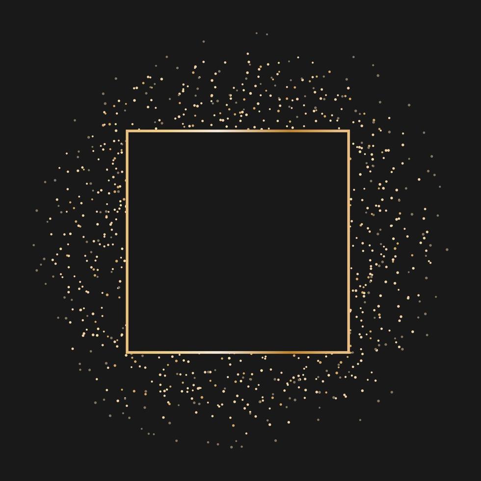 Golden glitter textures on dark background vector