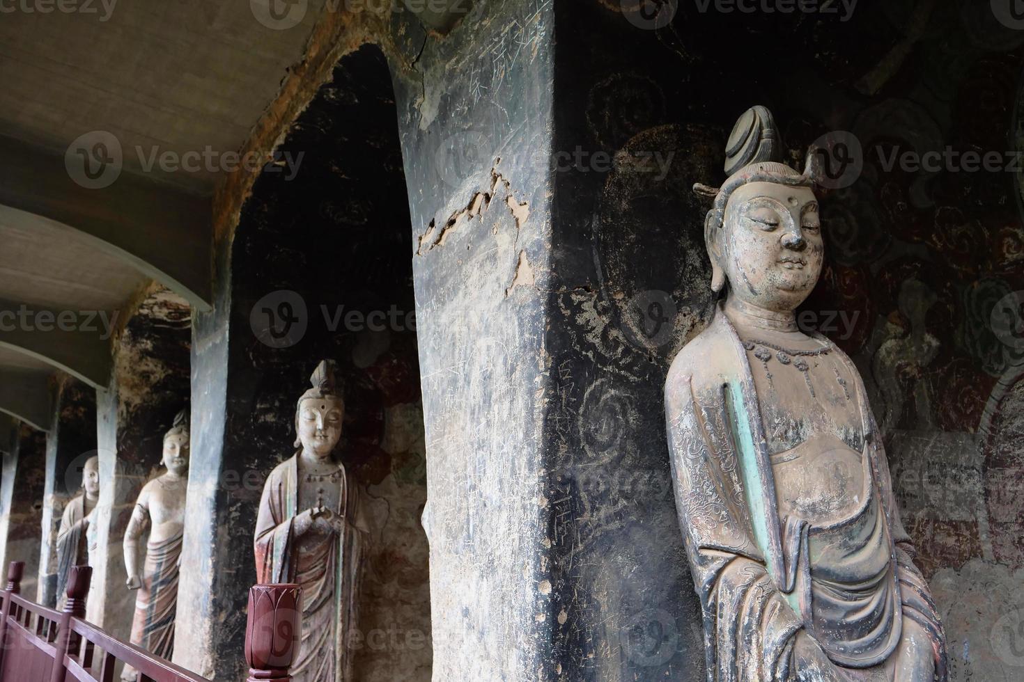 Maijishan Cave-Temple Complex in Tianshui city, Gansu Province China. photo