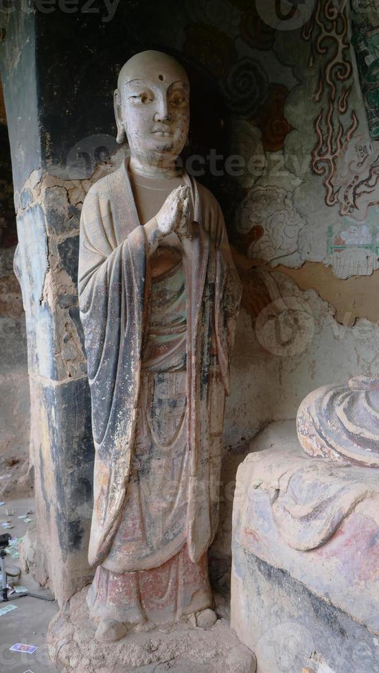 Maijishan Cave-Temple Complex in Tianshui city, Gansu Province China. photo