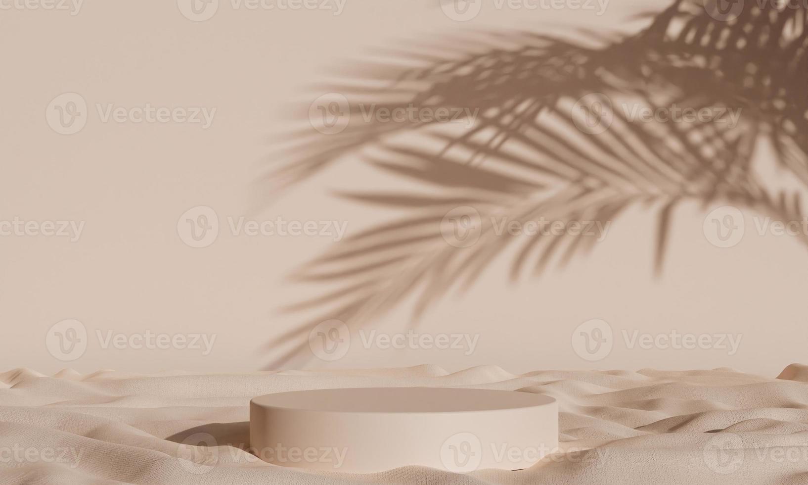 Simple podium background with shadows and fabric. 3d rendering photo