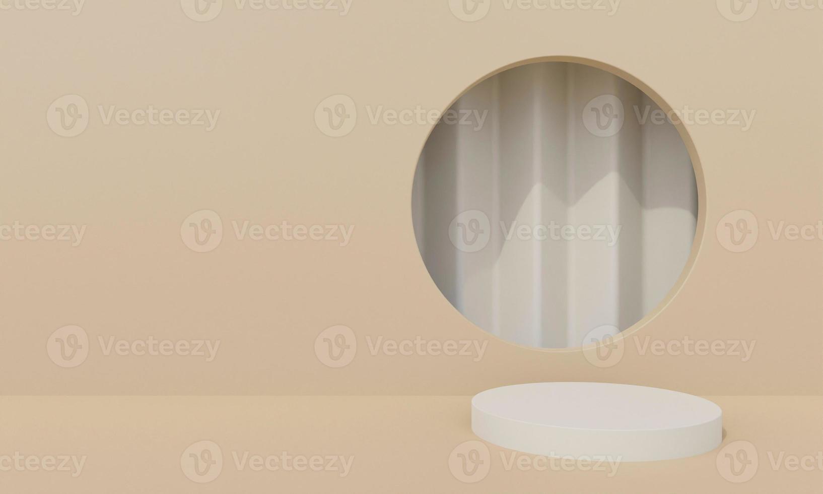 geometric on abstract background hole putting round wall. 3d rendering photo