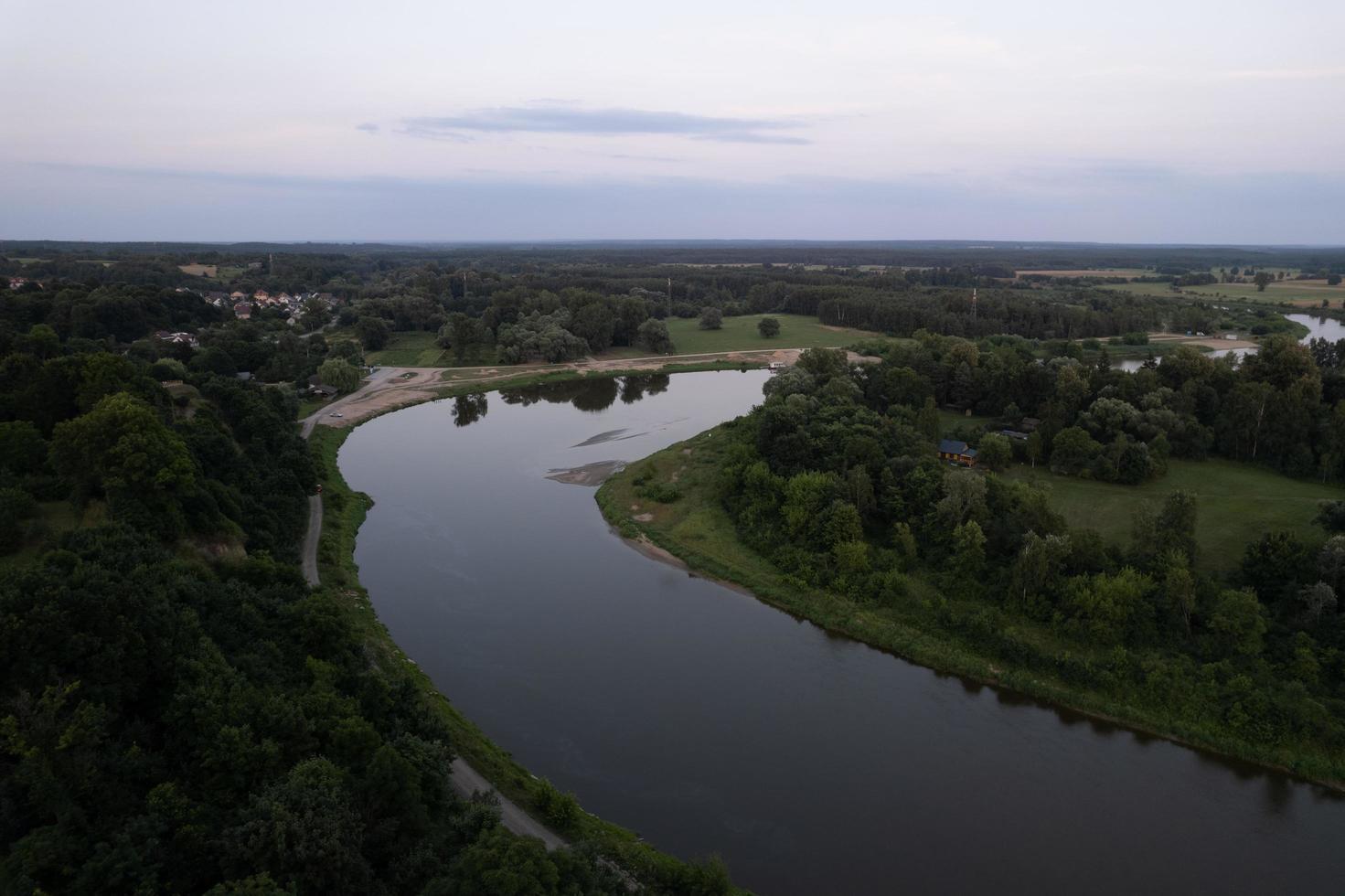 Aerial view of Bug river in Poland photo