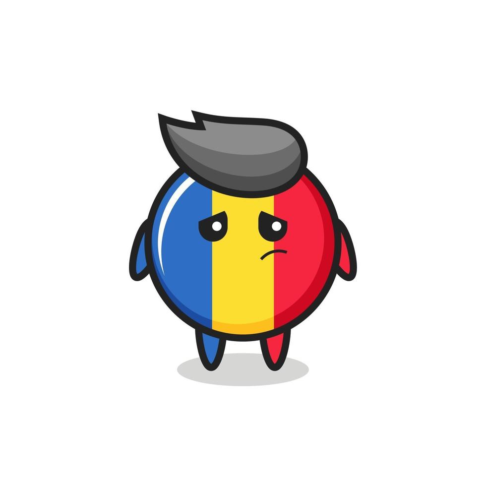 the lazy gesture of romania flag badge cartoon character vector