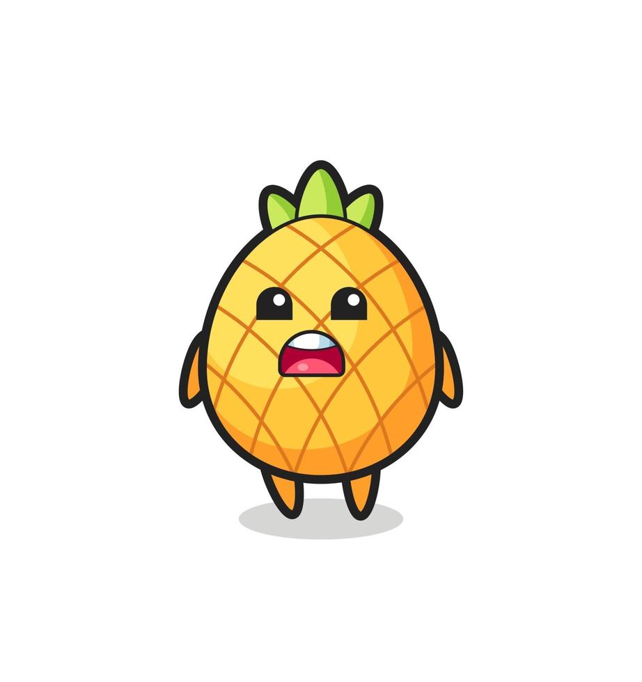 pineapple illustration with apologizing expression, saying I am sorry vector