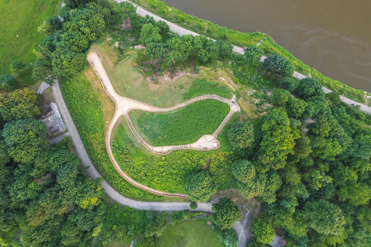 Drohiczyn, Poland 2021- Top down view of hill in Drohiczyn town photo