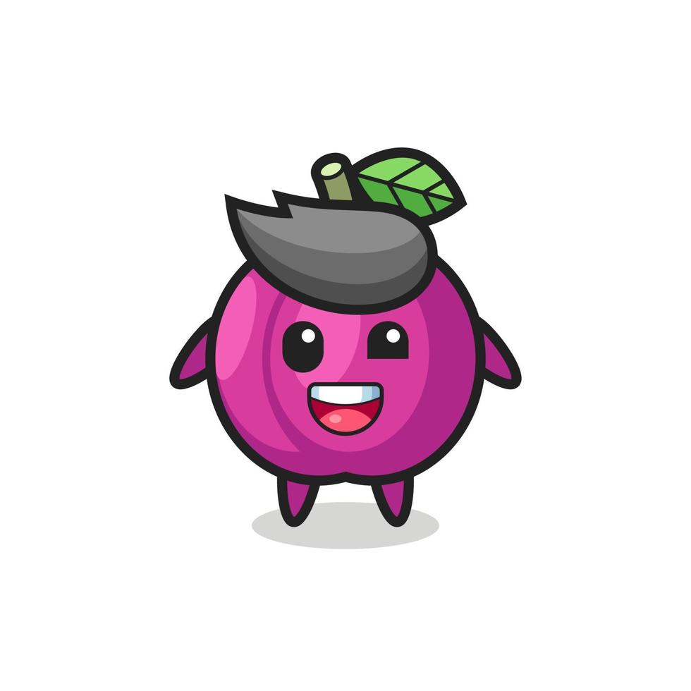 illustration of an plum fruit character with awkward poses vector