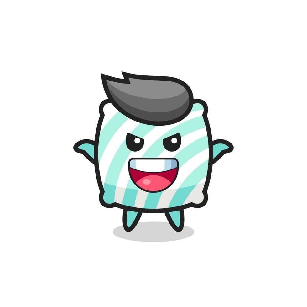 the illustration of cute pillow doing scare gesture vector