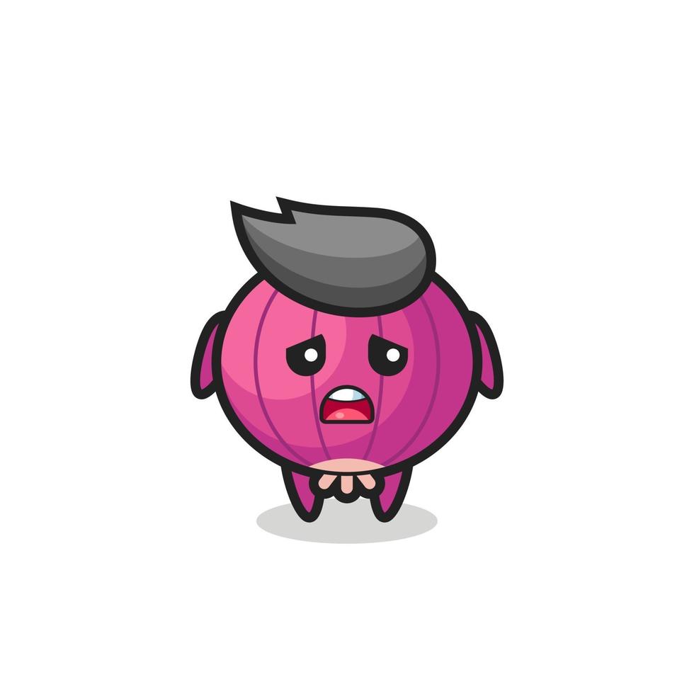 disappointed expression of the onion cartoon vector