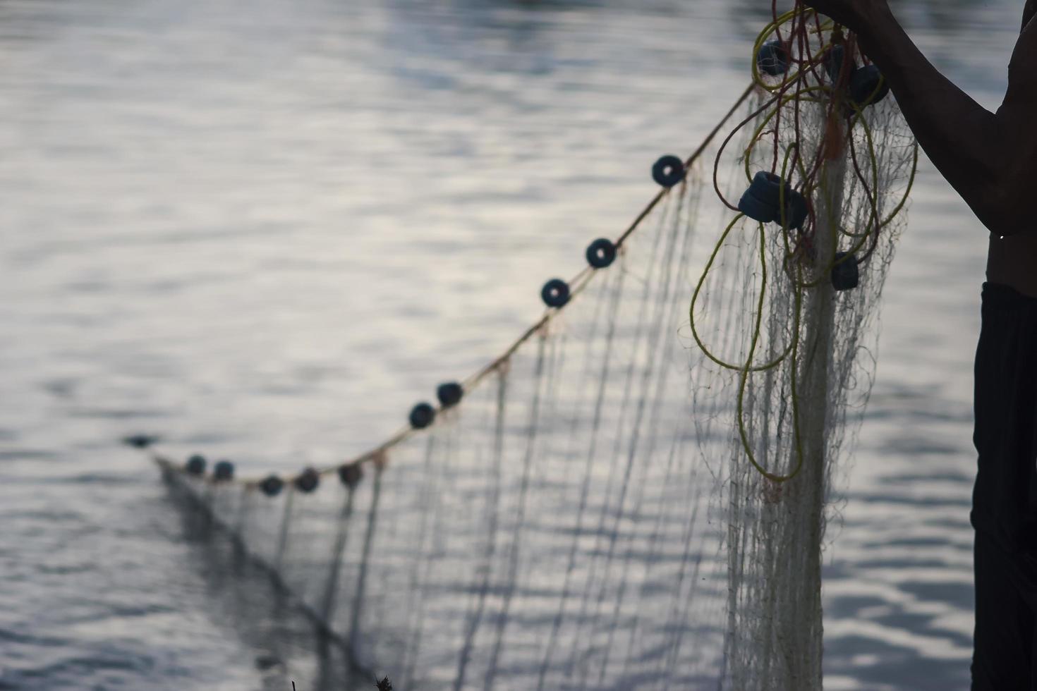 Sorong, Indonesia 2021- Pond fishermen photo