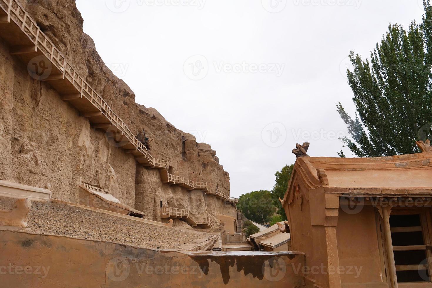 Landscape view of The Yulin Cave in Dunhuang Ggansu China photo