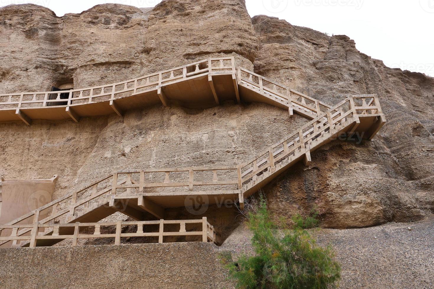 Landscape view of The Yulin Cave in Dunhuang Ggansu China photo