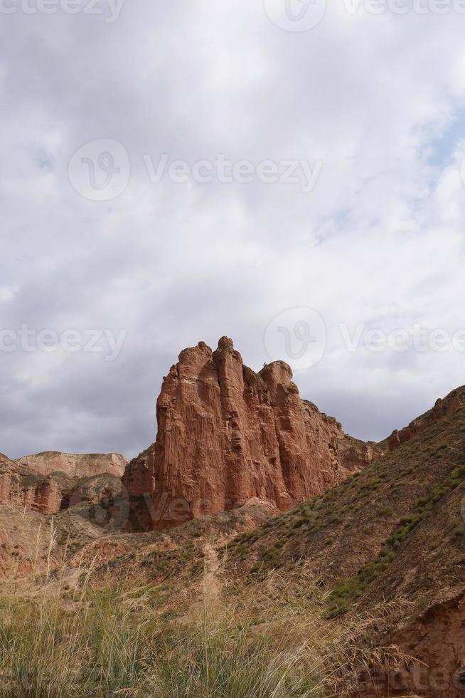 Área escénica de Binggou Danxia en la provincia de Sunan Zhangye Gansu, China. foto